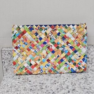 Colorful Woven Clutch